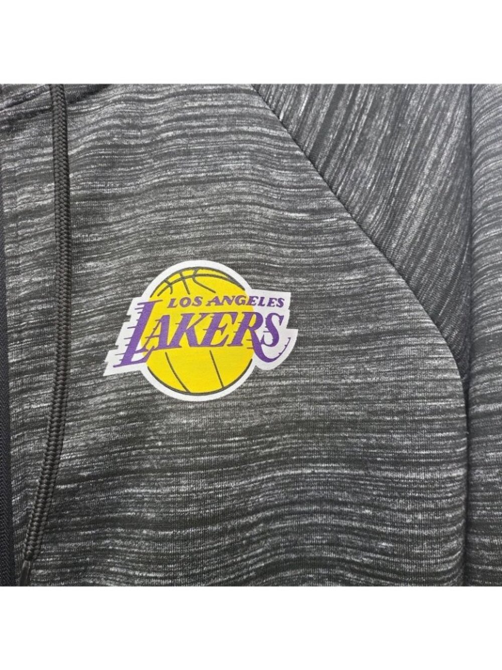 NBA Los Angeles Lakers Hoodie Jacket XL Full Zip Fleece Lined Basketball Gray - Picture 4 of 9